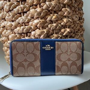 Coach Blue and Tan Wallet